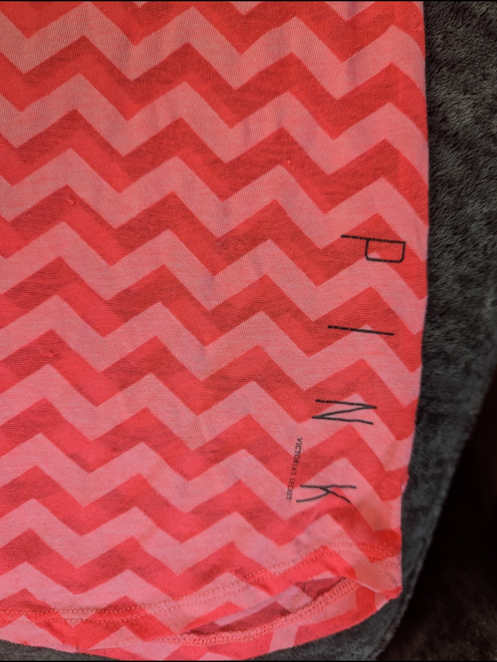 PINK Victoria's Secret Coral Chevron Tank Top - Picture 4 of 11